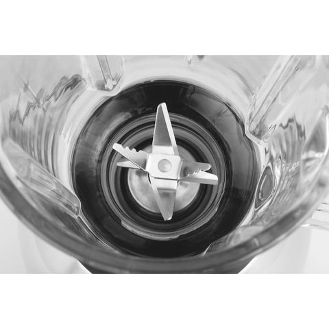 Image of blender smoothie maker compact zilver leeg bovenaanzicht